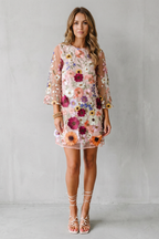 Dahlienne – Embroidered floral allure – Mini dress