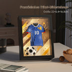 🏆Fußball-Legenden 3D Rahmen⚽: DIY Klemmbaustein-Set mit warm-weißen LEDs