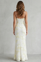 Fiona – Strahlende Blüte – Florales Bodycon Maxikleid für Damen