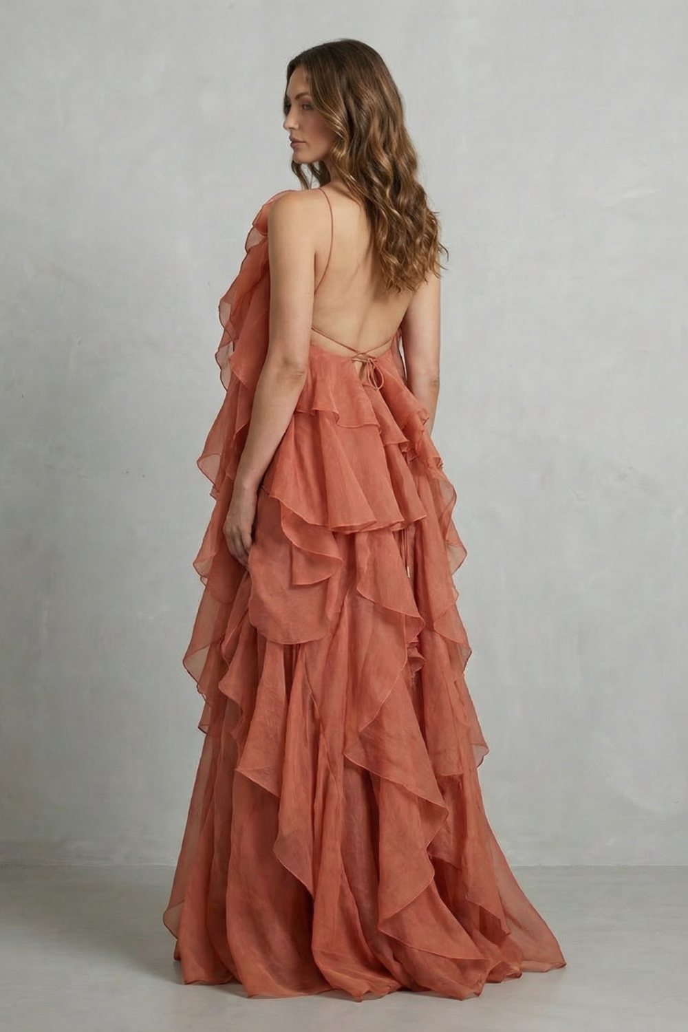 Bellarose – Mehrlagiges Rüschen-Statement – Maxikleid