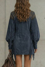 Calvetta – Bestickte Fransen – Tunika-Minikleid