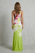 Fiorielle – Artistic floral print – Fishtail maxi dress