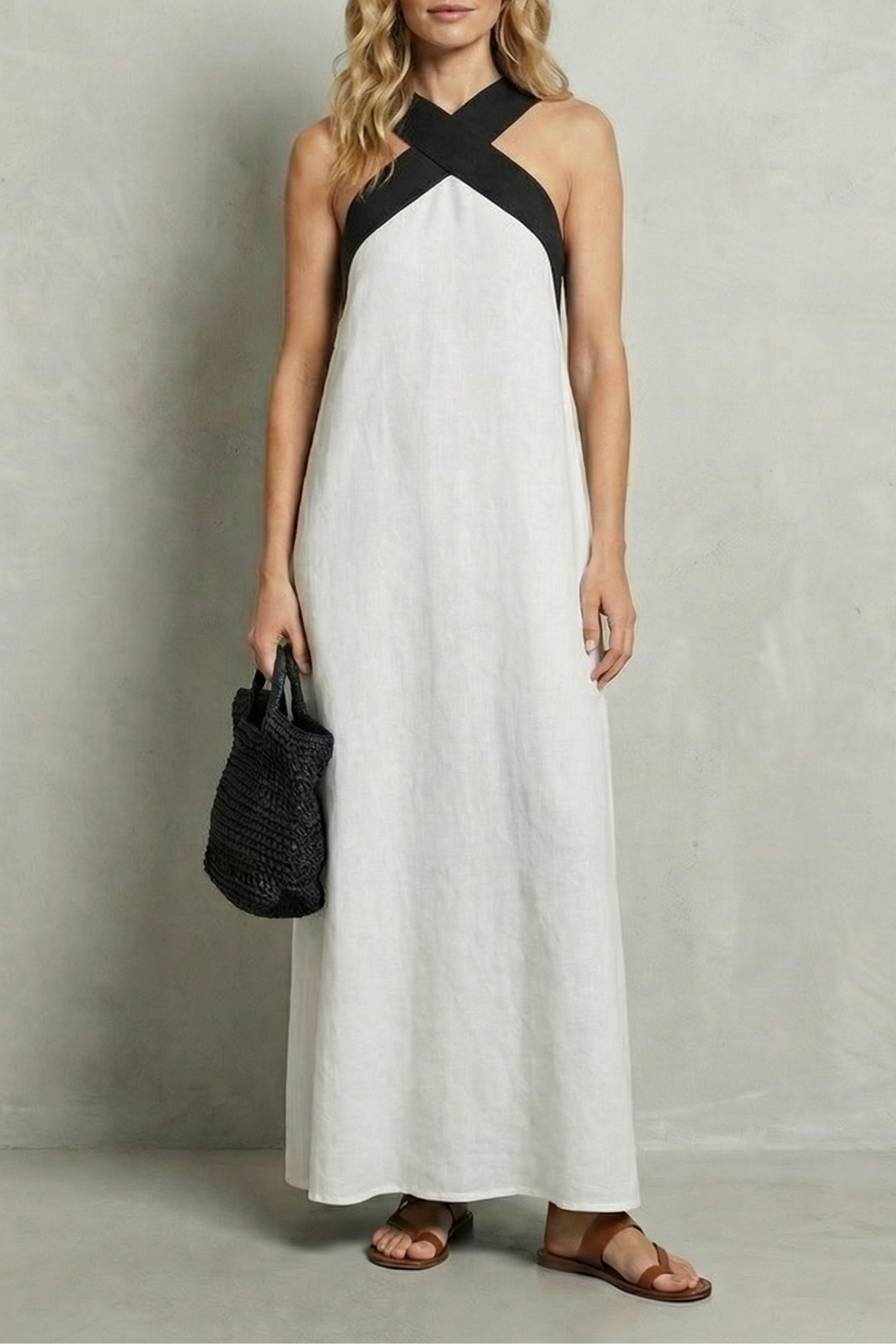 Seravelle – Kreuzträger-Eleganz – Maxikleid