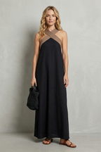 Seravelle – Kreuzträger-Eleganz – Maxikleid