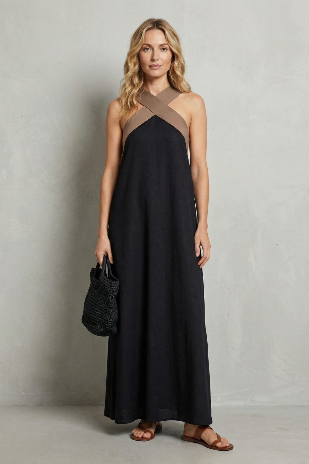 Seravelle – Kreuzträger-Eleganz – Maxikleid