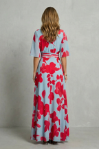 Averette – Statement bloom contrast – V-neck maxi dress