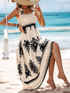 ✨2026 Fashion New 50% OFF💝Womens Casual Sleeveless Square Neck Floral Aline Smocked Dresses with Pockets