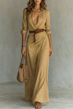 Azura – Button-down wrap dress – Belted maxi dress