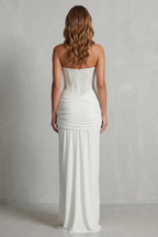 Carinelle – Draped satin elegance – Maxi dress