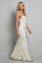 Fiona – Strahlende Blüte – Florales Bodycon Maxikleid für Damen