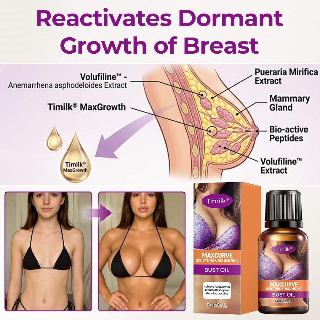 Timilk® MaxCurve Brustöl für mehr Volumen und Form 🌸 – Schluss mit hängenden Brüsten 💖, für vollere, festere Kurven 📈, ganz ohne OP ✅, jetzt ausprobieren! 🔥