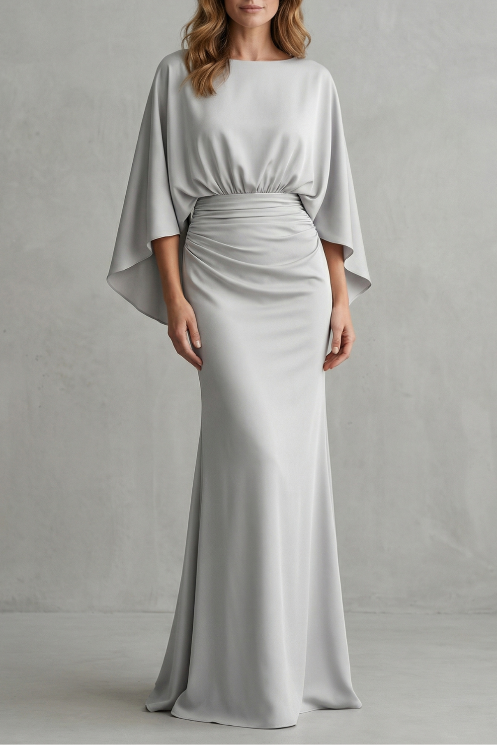 Silvarelle – Elegante Fledermausärmel – Maxikleid