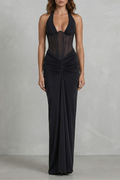 Verity – Sculpted allure – Women’s Halter Neck Corset Maxi Dress
