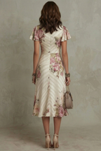 Rosavienne – Vintage satin romance – Midi dress