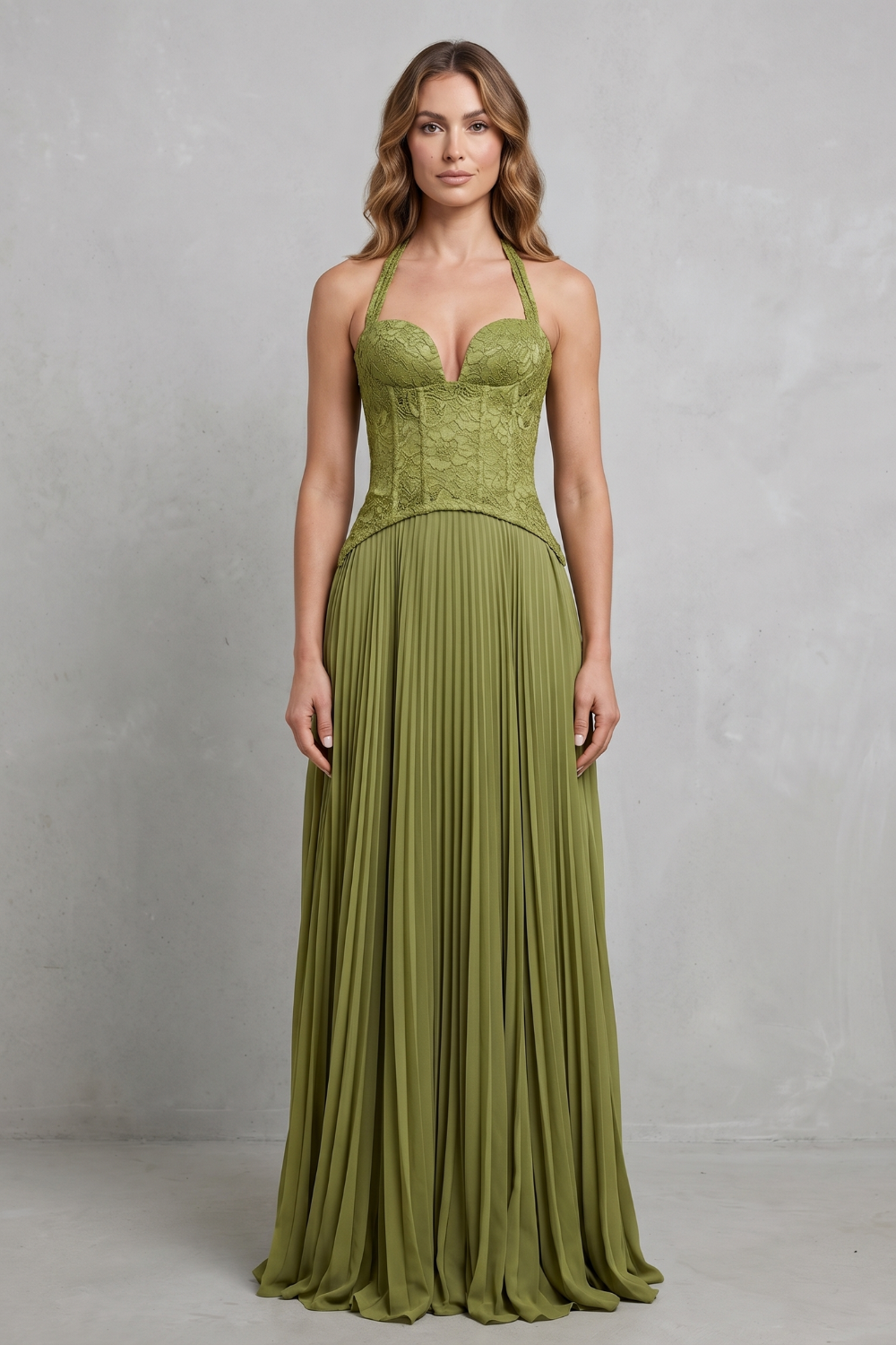 Kenlisse – Korsettfalten-Eleganz – Maxikleid