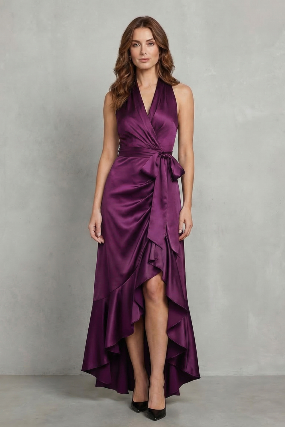 Noctavelle – Satin drapierte Silhouette – Langes Abendkleid