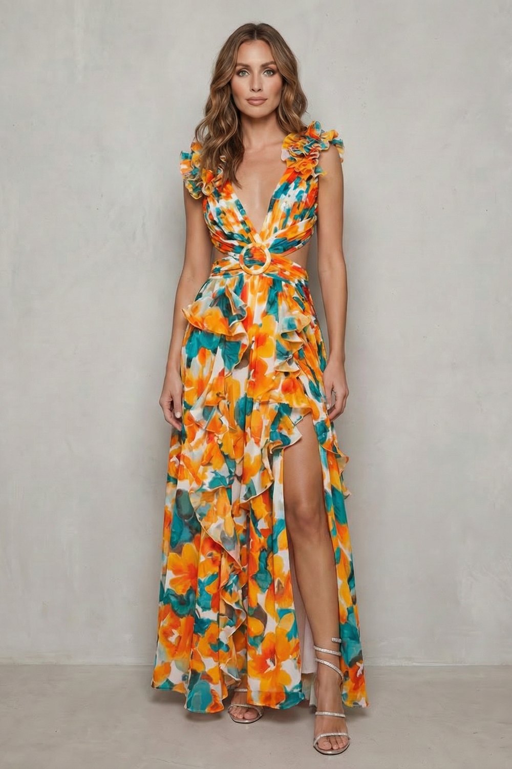 Melisandre – Romantische Rüschen aus Chiffon – Maxikleid