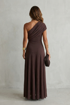 Bellamare – Elegantes, drapiertes Dekolleté – Maxikleid mit One-Shoulder-Träger