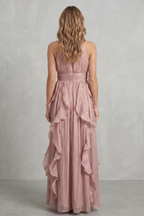 Rosamira – Geraffte Chiffon-Eleganz – Maxikleid