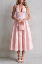Rosalune – Trägerkleid mit floraler Eleganz – Midikleid