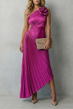 Felicity – Statement-Eleganz – Plissiertes Maxikleid mit One-Shoulder-Träger für Damen