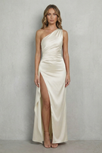 Scarlette – Liquid satin drape – One-shoulder evening gown