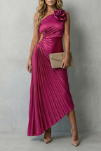 Felicity – Statement-Eleganz – Plissiertes Maxikleid mit One-Shoulder-Träger für Damen