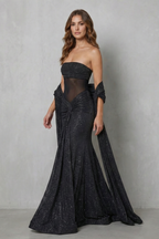 Paulisse – Sheer sequin allure – Maxi dress