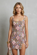 Nocterelle – Kristall-Pailletten-Charme – Minikleid
