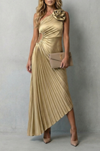 Felicity – Statement-Eleganz – Plissiertes Maxikleid mit One-Shoulder-Träger für Damen