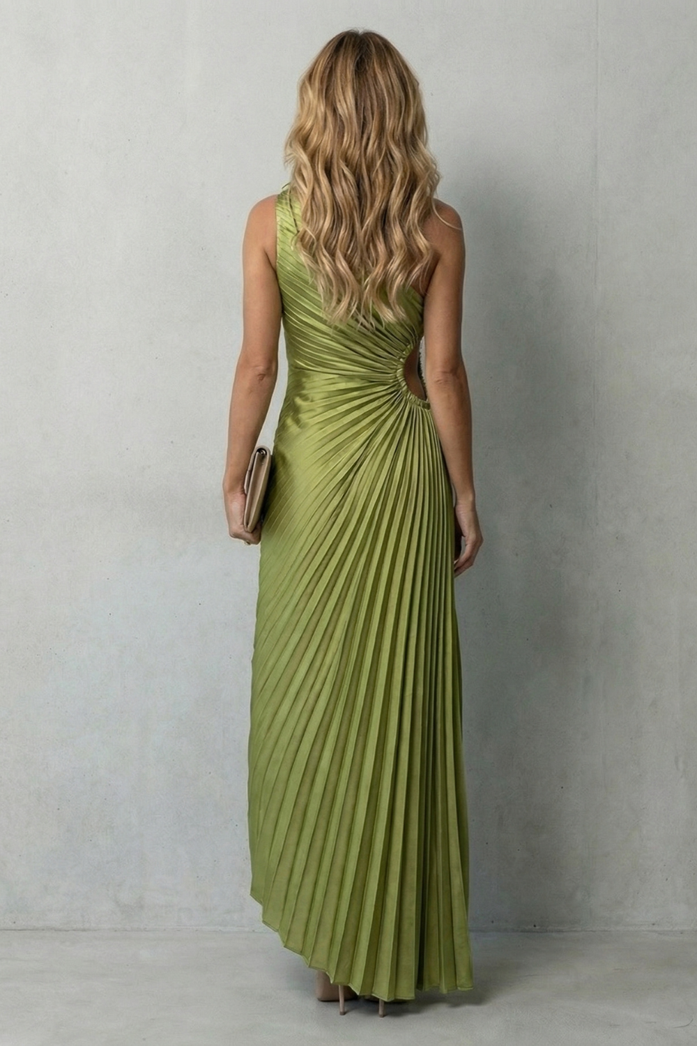 Felicity – Statement-Eleganz – Plissiertes Maxikleid mit One-Shoulder-Träger für Damen