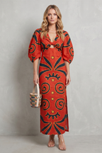 Kayara – Farbblock-Statement – Maxikleid