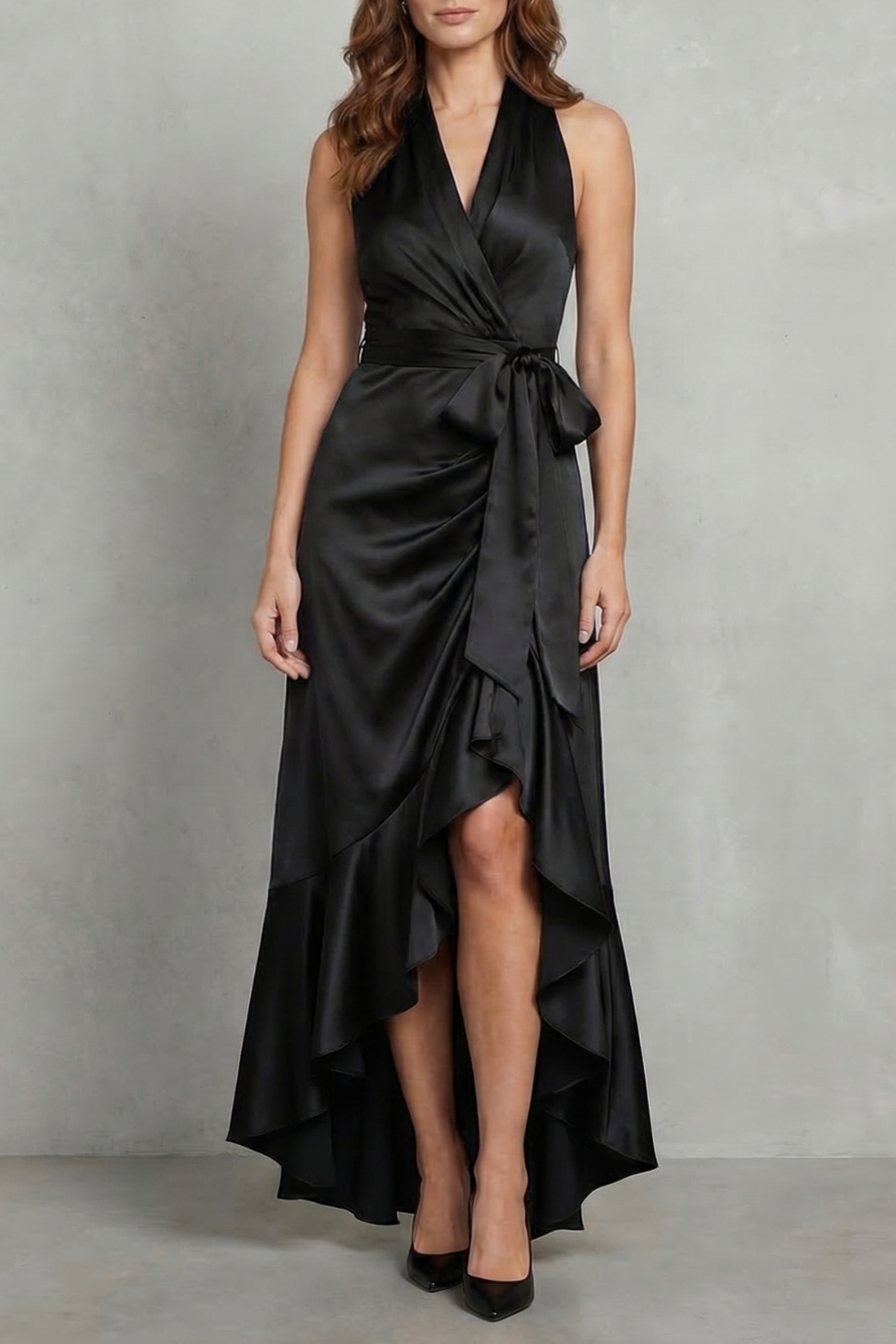 Noctavelle – Satin drapierte Silhouette – Langes Abendkleid