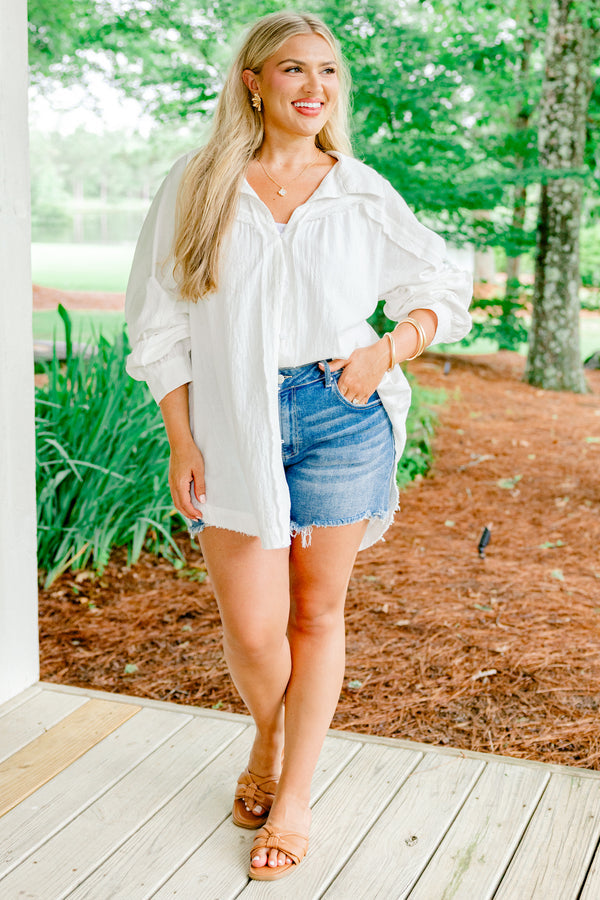 A Different Wave Length Top, Off White