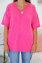 A Genuine Soul Top, Hot Pink