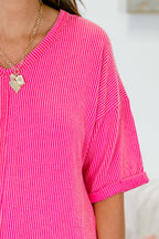 A Genuine Soul Top, Hot Pink