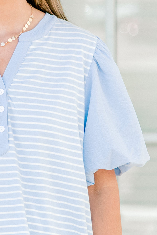 A Glowing Smile Top, Blue