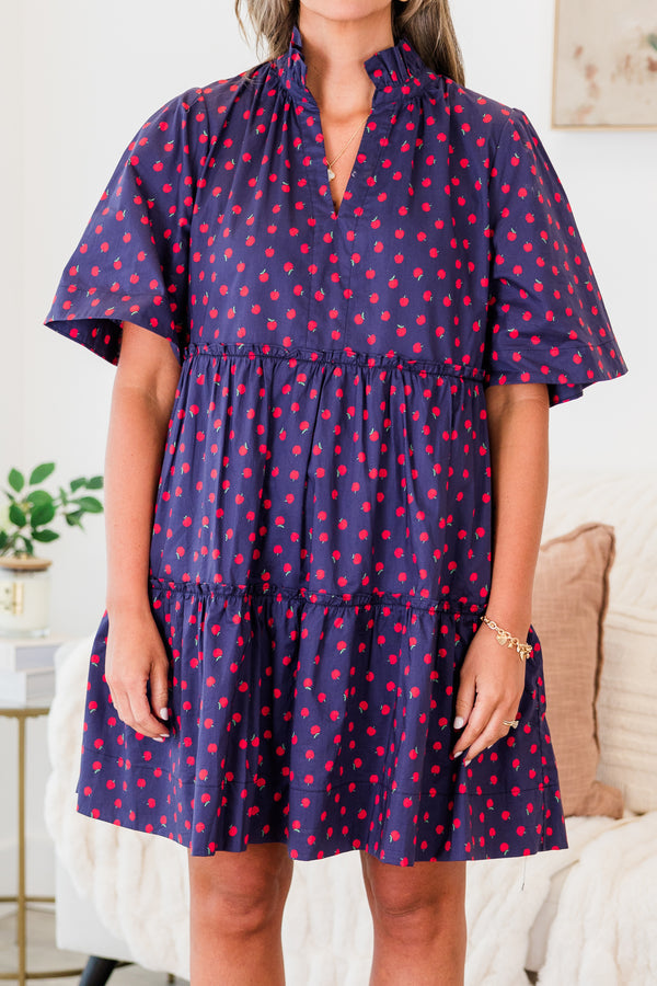A Is For Apple Dress, Navy