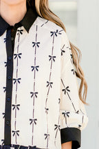 Feel Free Top, Black Bow