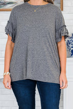 A Passionate Heart Top, Charcoal