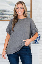 A Passionate Heart Top, Charcoal