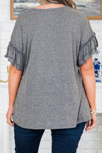 A Passionate Heart Top, Charcoal
