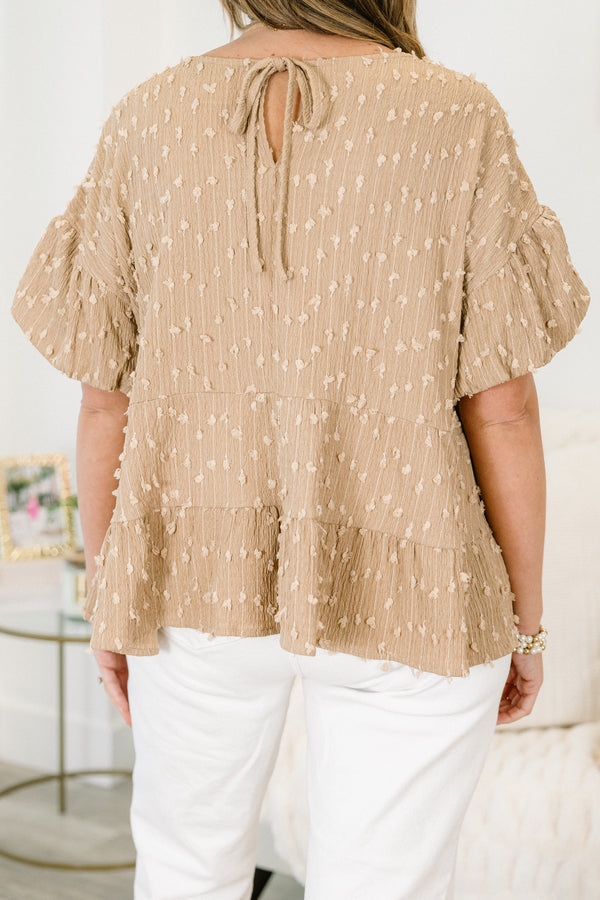A Rosy Smile Top, Brown