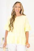 Rosy Smile Top, Hellgelb
