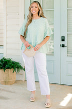 A Rosy Smile Top, Seafoam