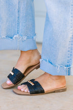 Across The Boardwalk Sandals, Black