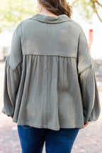 Actions Speak Louder Top, Olive Green