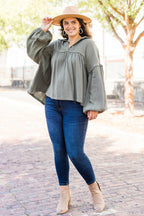 Actions Speak Louder Top, Olive Green