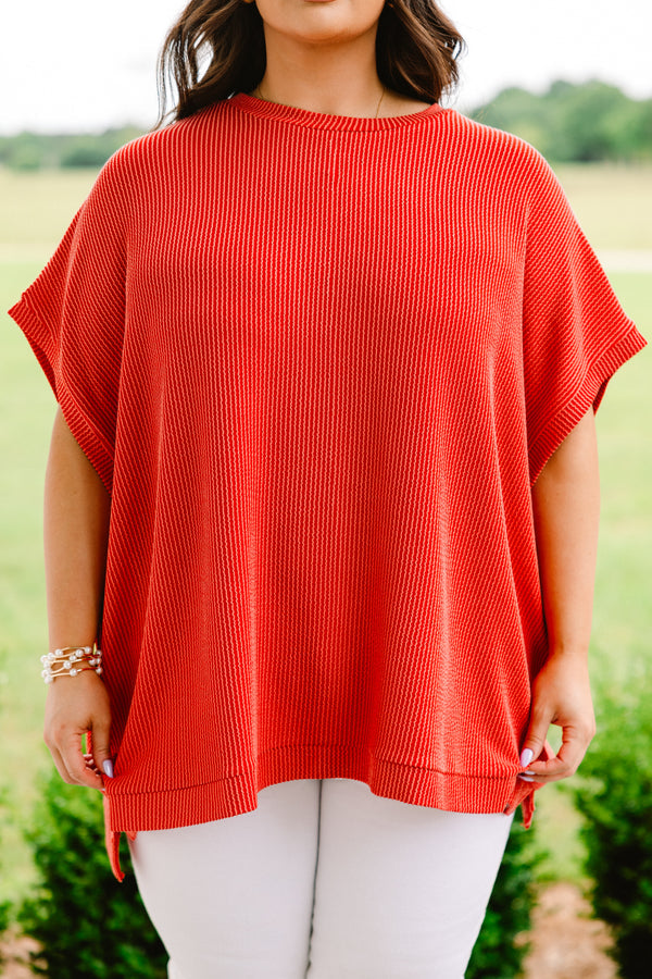 All About Knits Top, Burnt Orange