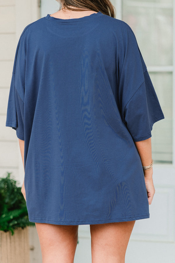 All American Babe Boyfriend Tee, Navy